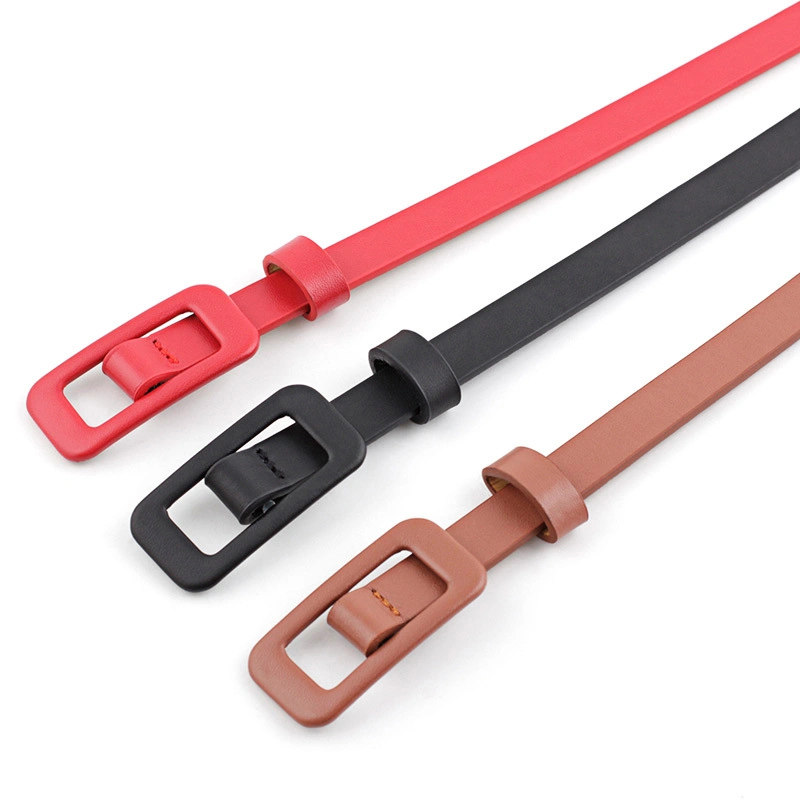 Women Leather Female Belt Strap Ladies Dress Belt Girls Thin Jean Waist Belt Skinny Waistband