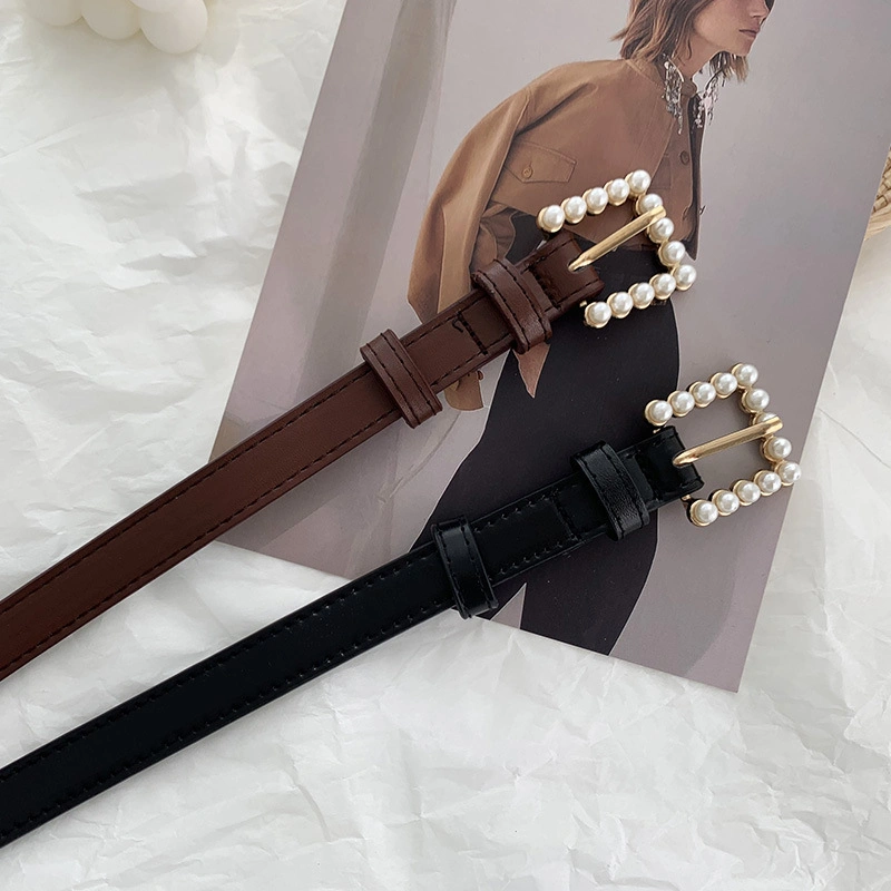 Woman Coat Suit Sweater Belt Decoration PU Leather Material with Pearl Metal Buckle New Design Fashion Wholesale Belt Bl-3023