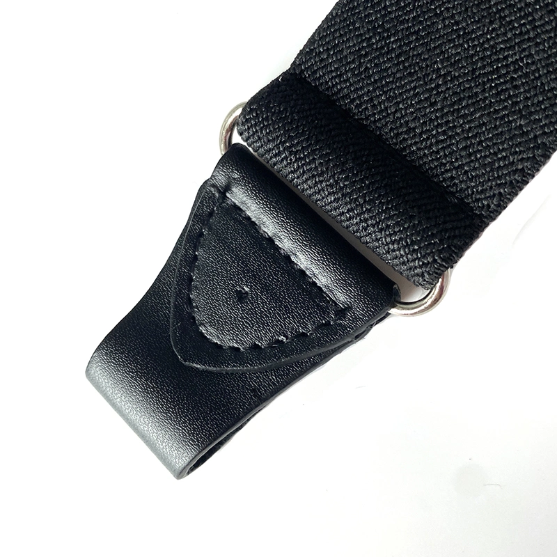 Custom Logo Black Y Shape 3.5 Cm Leather Button Strap Elastic Braces Suspender Belt for Men