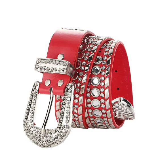Dames Femmes Luxe Bling Taille Pleine Diamant Strass Ceinture